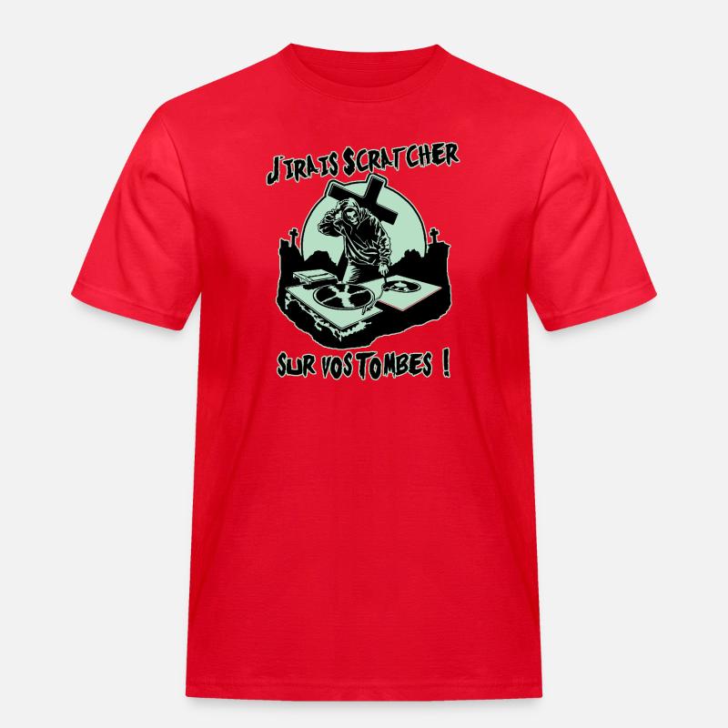 ICH WERDE AUF EURE GRÄBER KRATZEN! - Männer Workwear T-Shirt - Rot