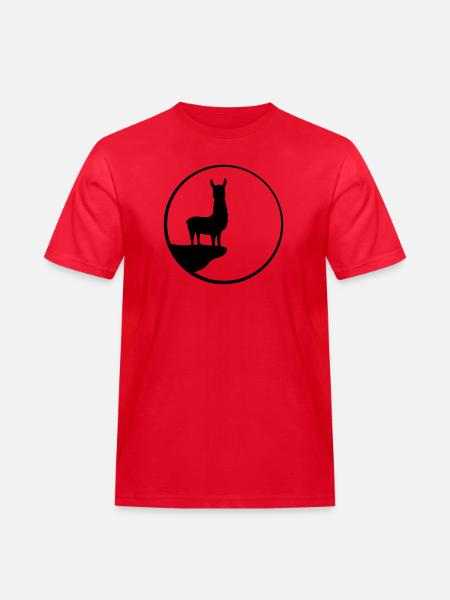mond nacht sonne kreis rund klippe berg silhouette - Männer Workwear T-Shirt - Rot