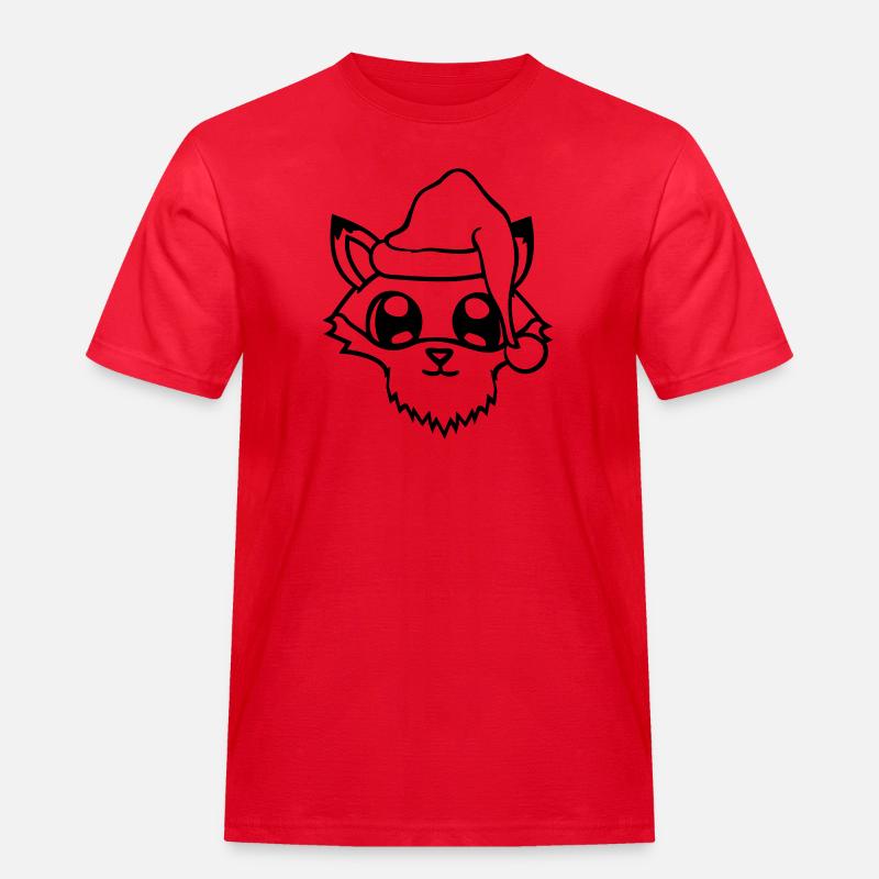 Fuchs Rotfuchs Weihnachtsmann Weihnachten Geschenk - Männer Workwear T-Shirt - Rot