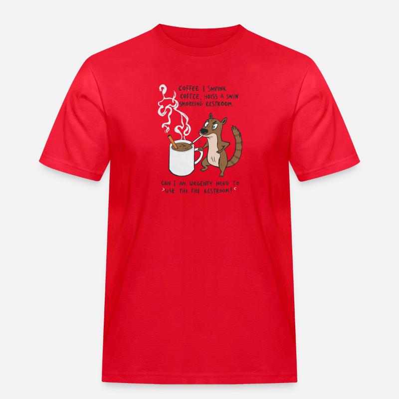 Kaffee Notfall Beutier Eichhörnchen Kippe  - Männer Workwear T-Shirt - Rot