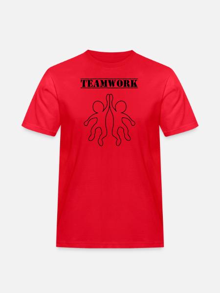 teamwork_01 - Männer Workwear T-Shirt - Rot