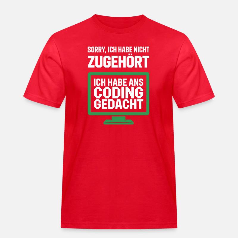 Coding Thought Screen Saying - Men's Workwear T-Shirt - red