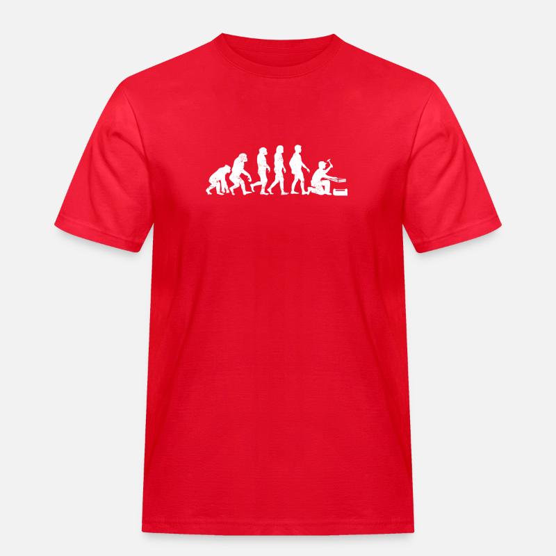 Zimmermann evolution geschenk beruf handwerker - Männer Workwear T-Shirt - Rot