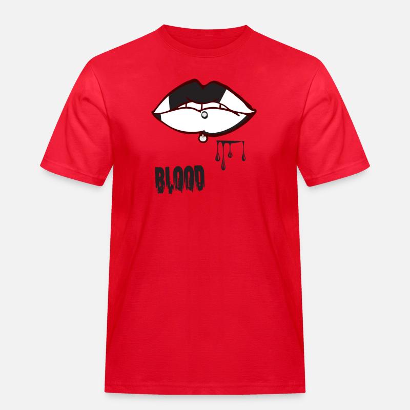 Piercing & Blut - Männer Workwear T-Shirt - Rot
