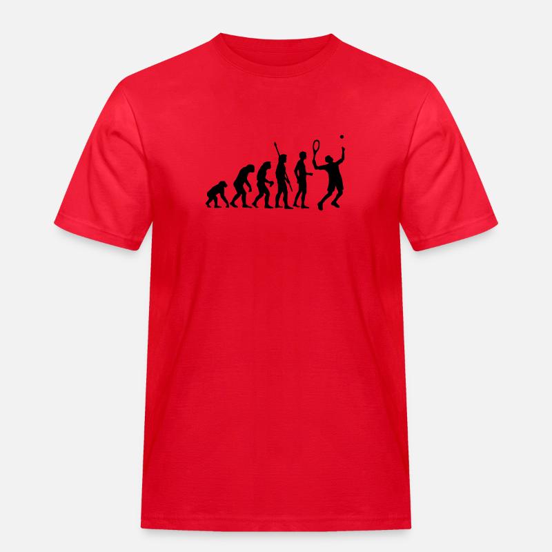 evolution_tennis_b_1c - Männer Workwear T-Shirt - Rot