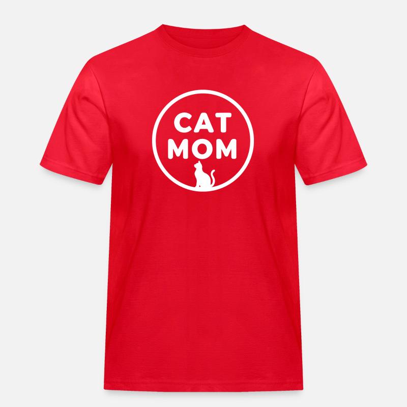 KATZENMAMA (HELLES TEXTDESIGN) - Männer Workwear T-Shirt - Rot