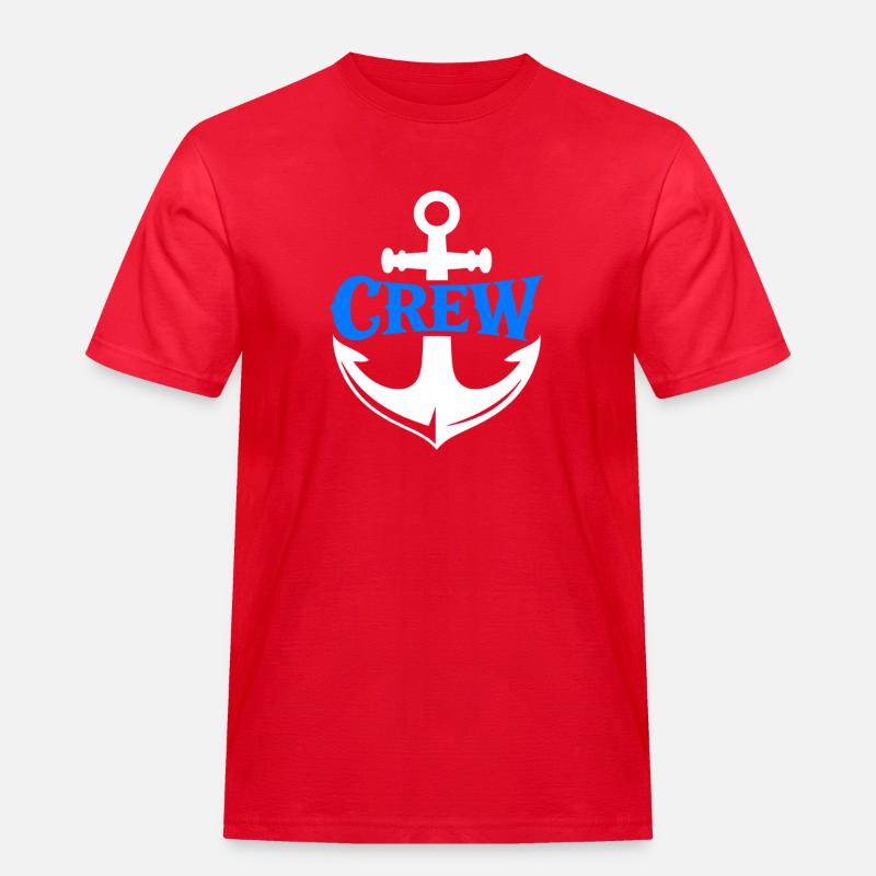 Blauer Anker Crew Logo - Männer Workwear T-Shirt - Rot