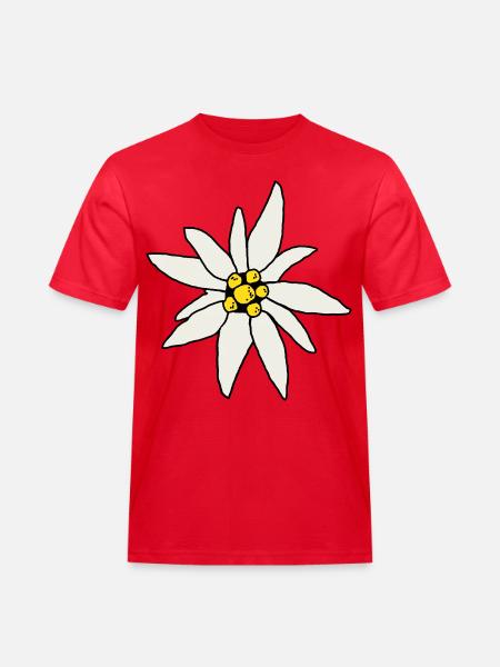 Edelweiss Chalet Flower Huts Vintage Alpine Souvenir - Men's Workwear T-Shirt - red