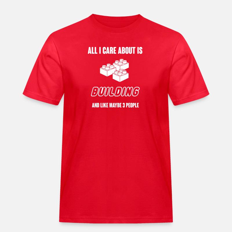 Baustein - Bausteine - Bauen - Geschenk - Männer Workwear T-Shirt - Rot