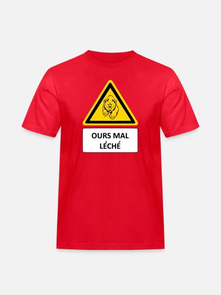 Bear badly licked - Men's Workwear T-Shirt - red