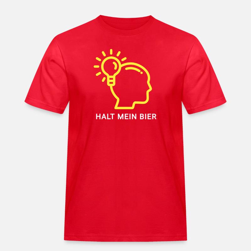 Innovatives Denk-Design mit Lichtsymbol - Männer Workwear T-Shirt - Rot