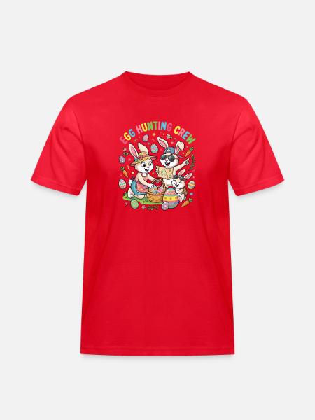Hoster Bunny Family - Egg Collector - Men's Workwear T-Shirt - red