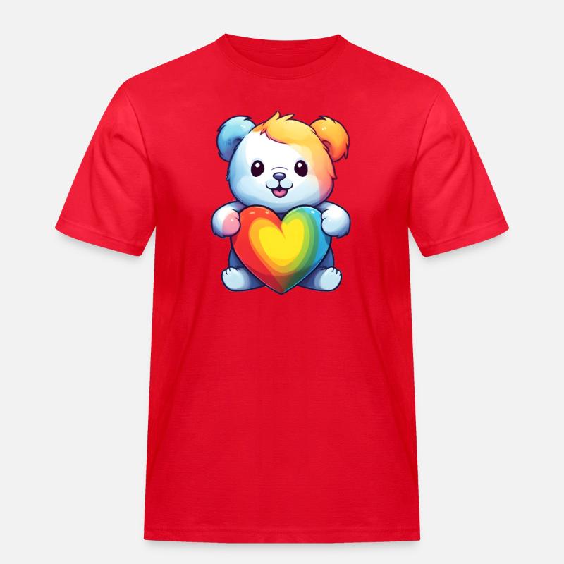 Liebe ist eine Bärennotwendigkeit - Männer Workwear T-Shirt - Rot
