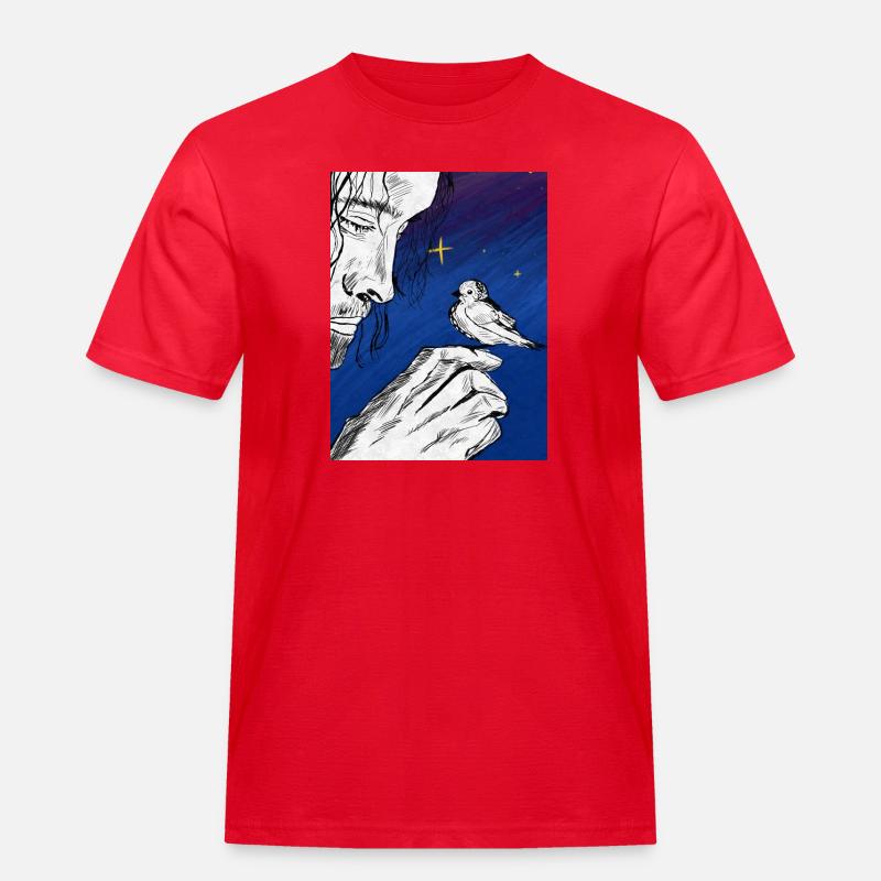 Nummer eins unter dem Mond - Männer Workwear T-Shirt - Rot