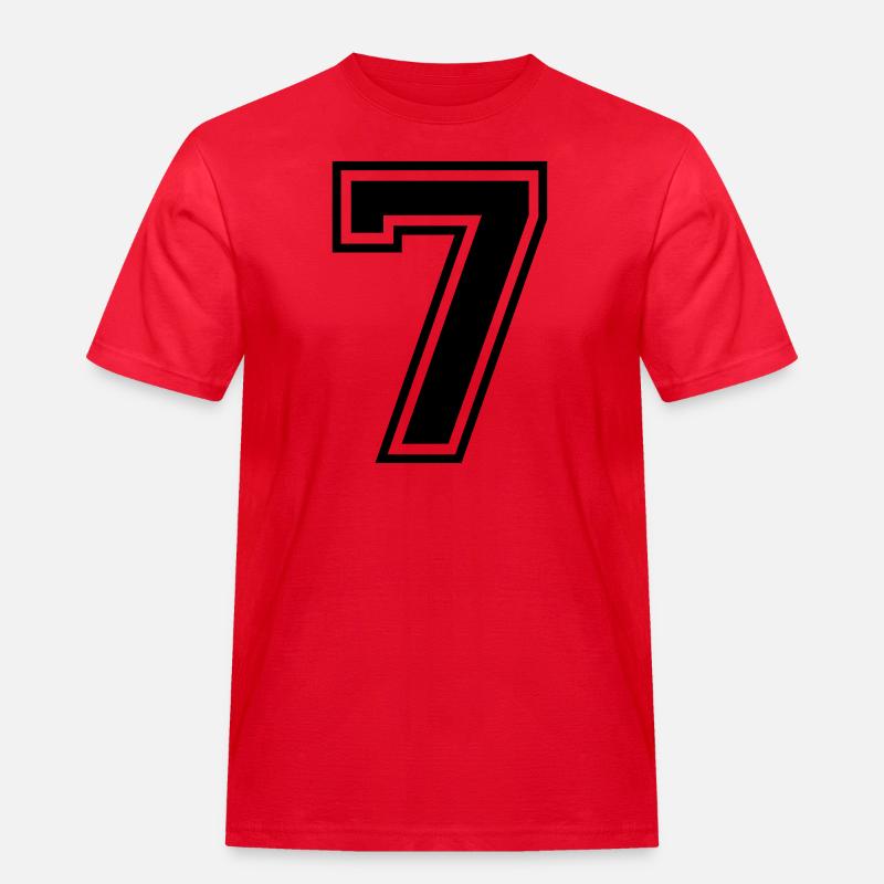 Nummer 7 - Männer Workwear T-Shirt - Rot