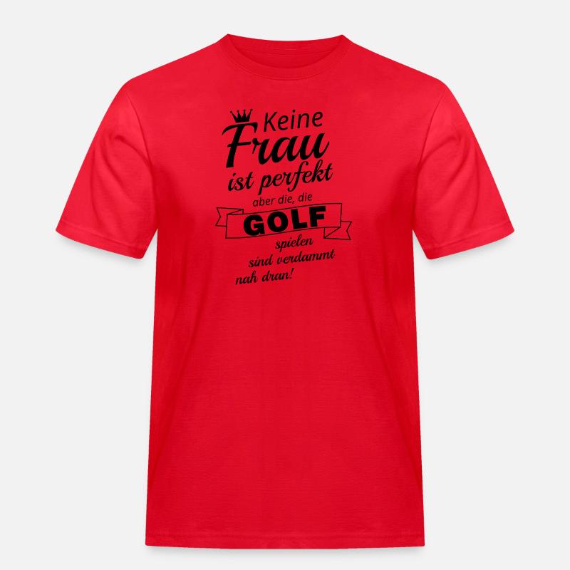 Perfekte Golffrau - Männer Workwear T-Shirt - Rot