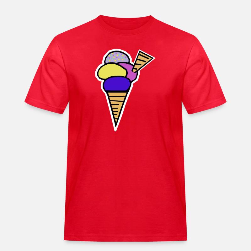 Eiswaffel Eiscreme Eis Kinder Retro - Men's Workwear T-Shirt - red