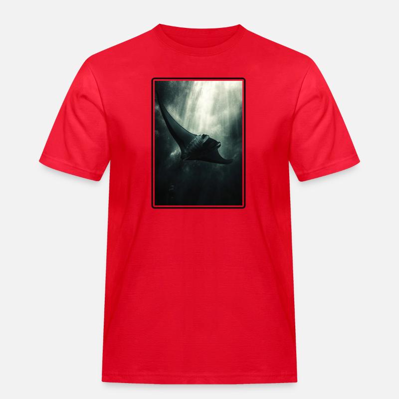 Rochen Mantarochen - Männer Workwear T-Shirt - Rot