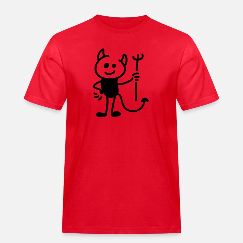 Little Devil - Line - Men's Workwear T-Shirt - red