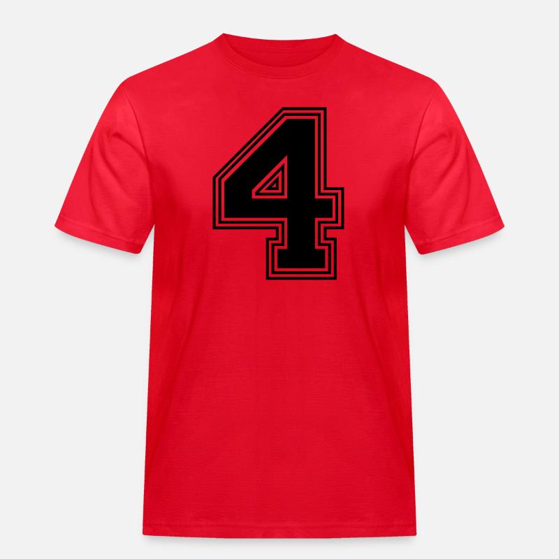 4_Nummer_4_(s31) - Männer Workwear T-Shirt - Rot