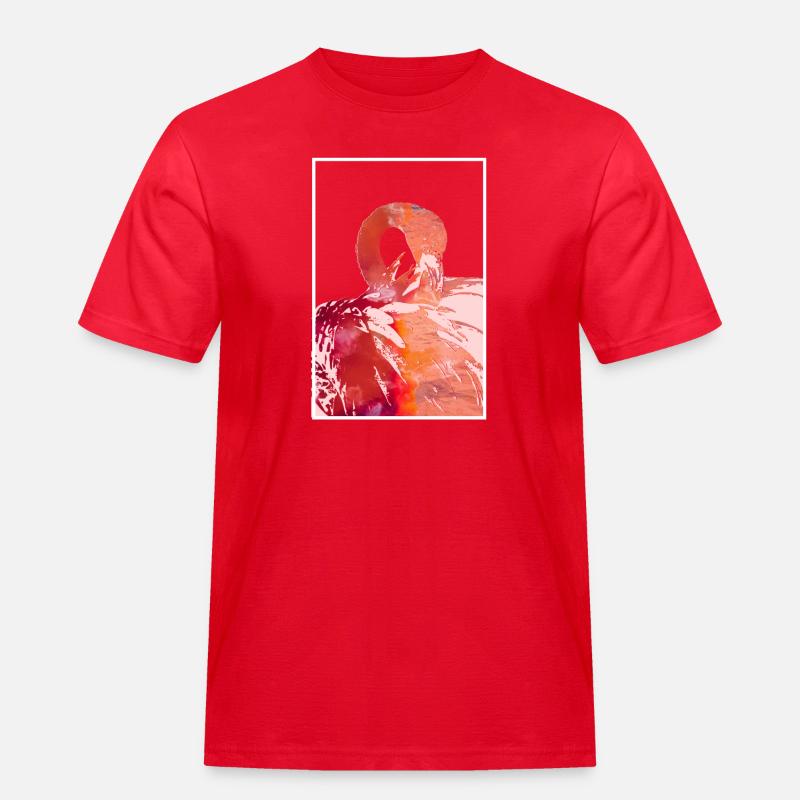 Flamingos - Männer Workwear T-Shirt - Rot