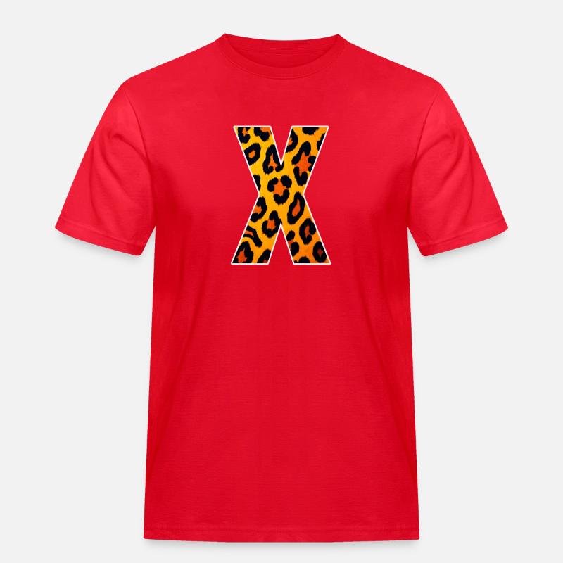 Leopard X Pattern - Men's Workwear T-Shirt - red