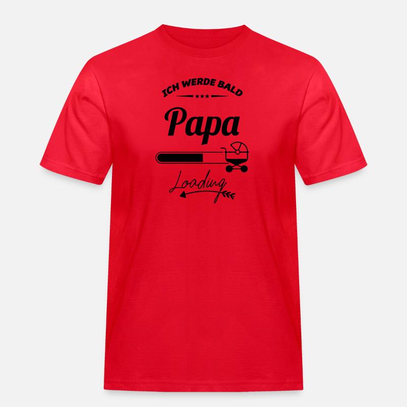 ich werde bald papa - Männer Workwear T-Shirt - Rot