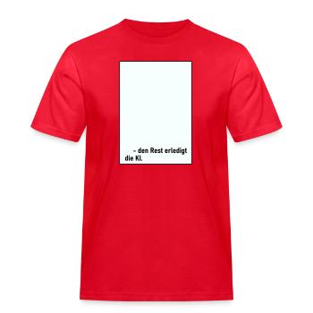 Rest AI - Men's Workwear T-Shirt - red - Front - AI Model Male 185 dark (185cm)