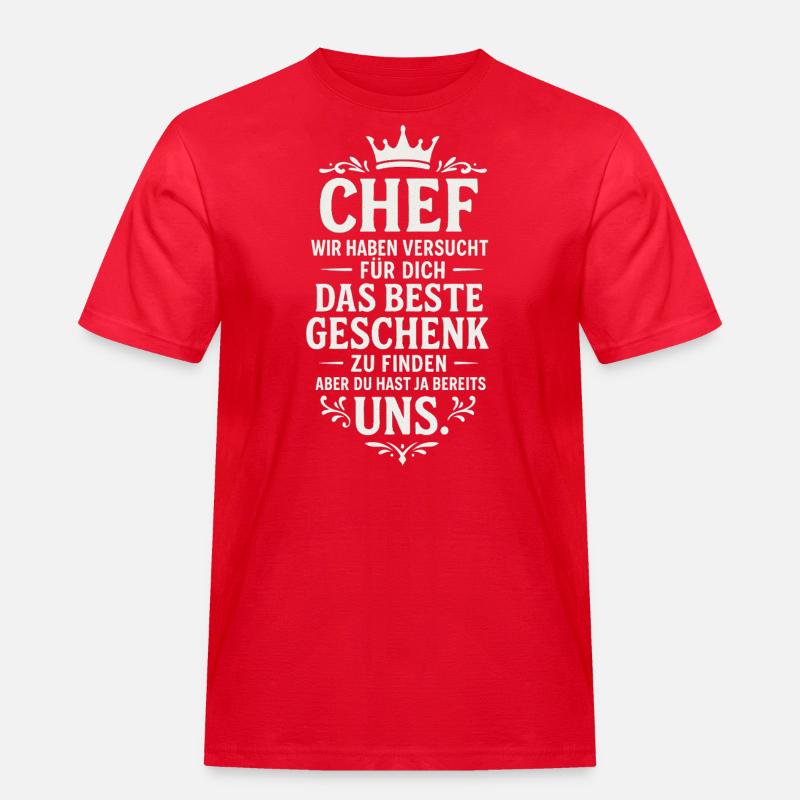 Chef beste Geschenk Mitarbeiter Büro - Männer Workwear T-Shirt - Rot
