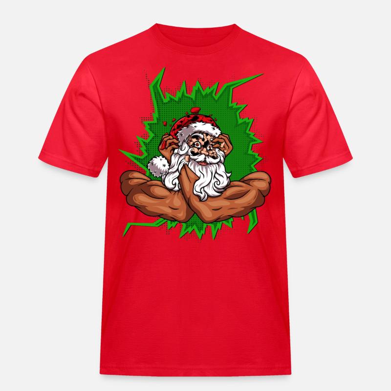 Weihnachtsmann mit Arme - Männer Workwear T-Shirt - Rot