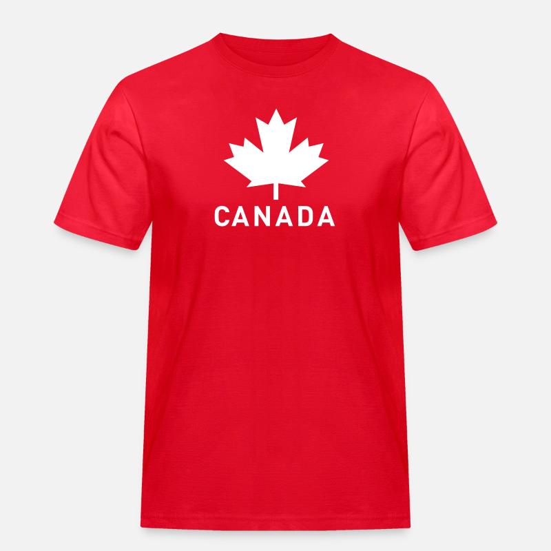 Canada Leaf einfarbig - Männer Workwear T-Shirt - Rot