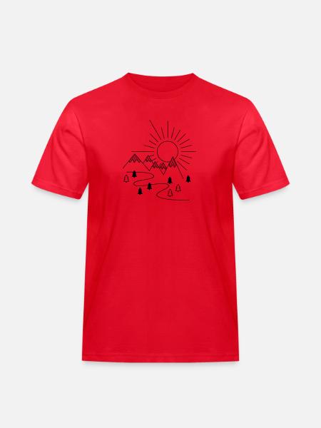 mountains - Men's Workwear T-Shirt - red
