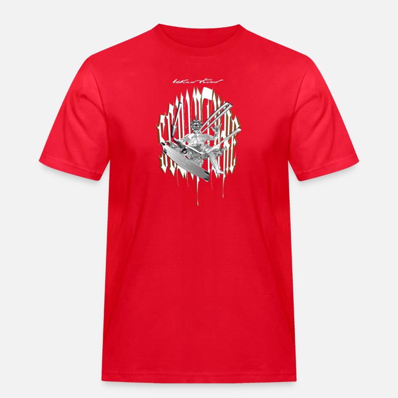 Windkrieger Sculpture  - Männer Workwear T-Shirt - Rot