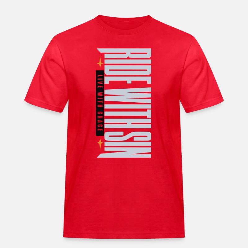 Sinners Live With Grace - Männer Workwear T-Shirt - Rot