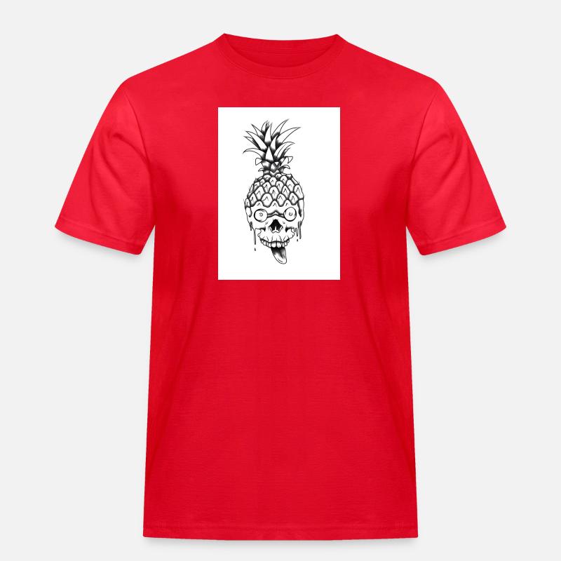 Crazy Pineapple - Männer Workwear T-Shirt - Rot