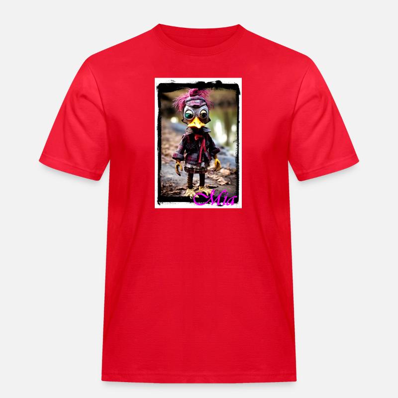 Eingängiges Steampunk-Maskottchen Mädchen Street - Männer Workwear T-Shirt - Rot