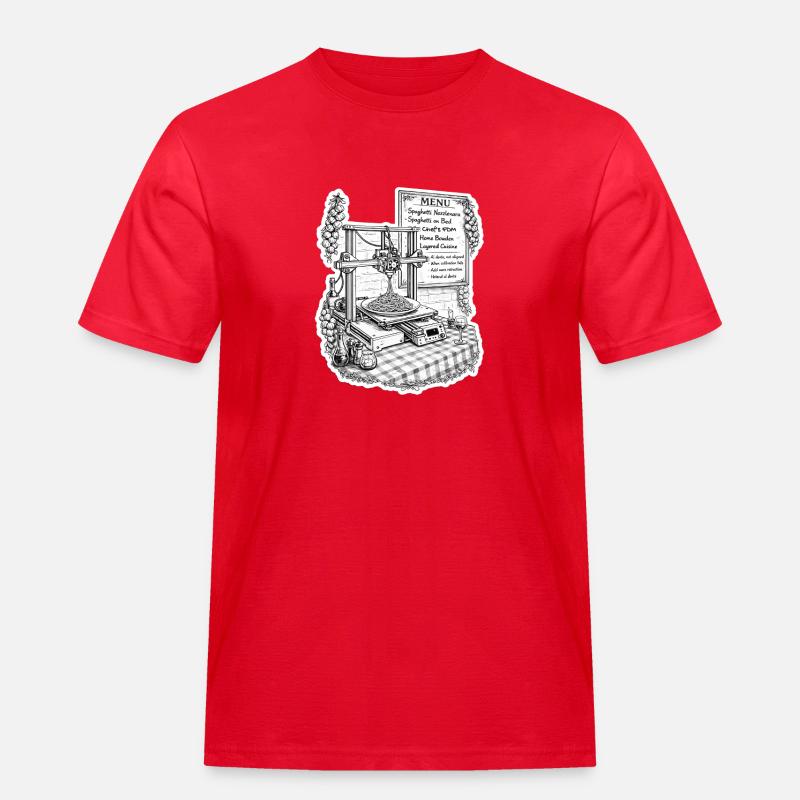 Spaghetti-3D-Drucker - Männer Workwear T-Shirt - Rot