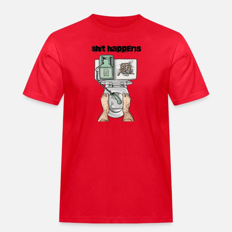 Klo Telefon Skit händer - Arbets-T-shirt herr - röd