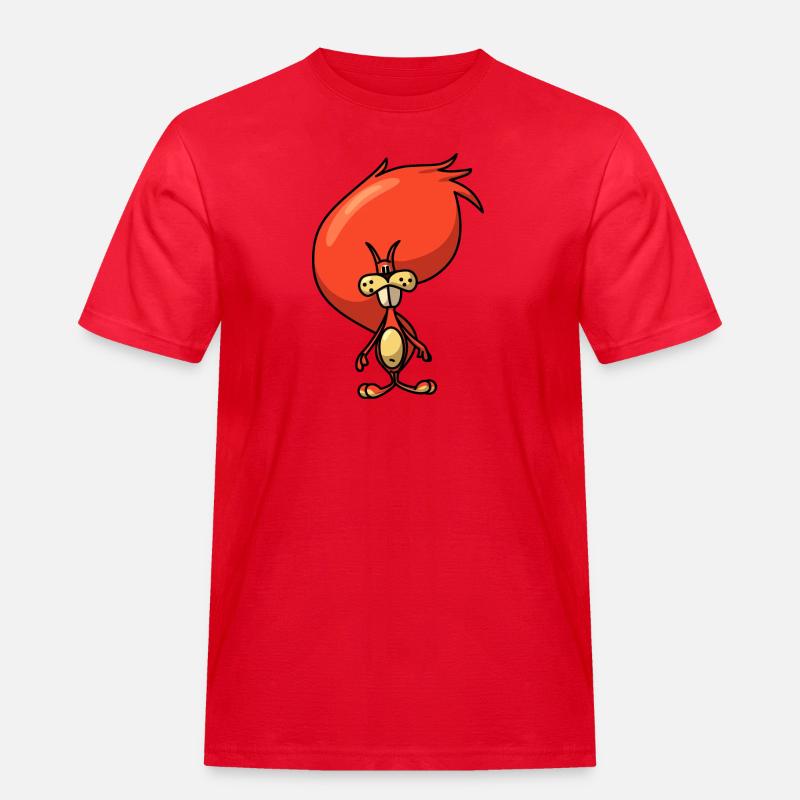 Comic Eichhörnchen - Männer Workwear T-Shirt - Rot