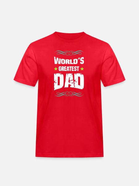 Weltbester Vater Großschrift - Männer Workwear T-Shirt - Rot