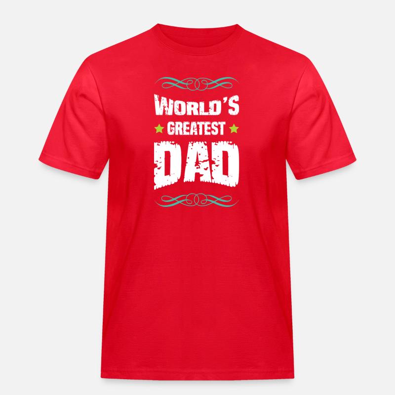 Weltbester Vater Großschrift - Männer Workwear T-Shirt - Rot