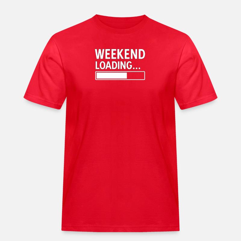 Weekend Loading... – Funny Minimal Design - Men's Workwear T-Shirt - red
