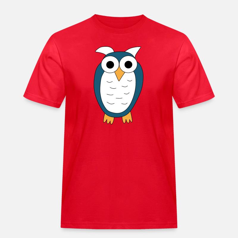 Eule blaue Eule - Männer Workwear T-Shirt - Rot