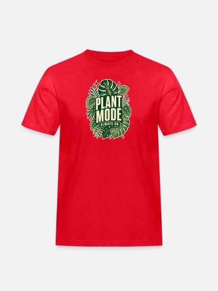 Plant Mode Always On – Monstera Design - Männer Workwear T-Shirt - Rot