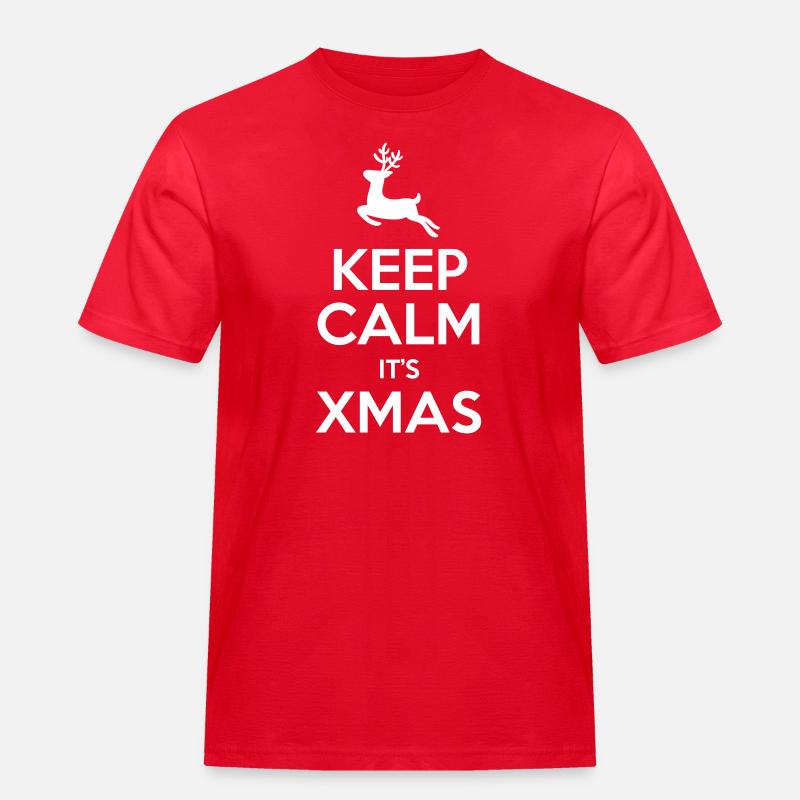 Keep Calm It's Xmas - Männer Workwear T-Shirt - Rot