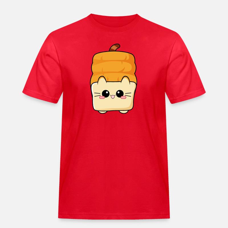 Toast Cat Kitty Bread Cat - Maglietta da lavoro per uomo - rosso