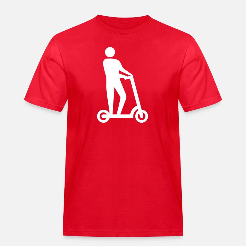 E-Scooter E-Roller Scooter - Men's Workwear T-Shirt - red