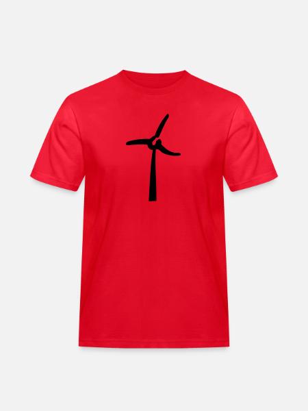 Windmill, éolienne, Windrad - Männer Workwear T-Shirt - Rot