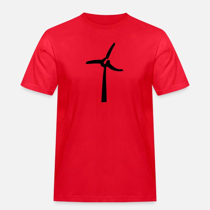 Windmill, éolienne, Windrad - Männer Workwear T-Shirt - Rot