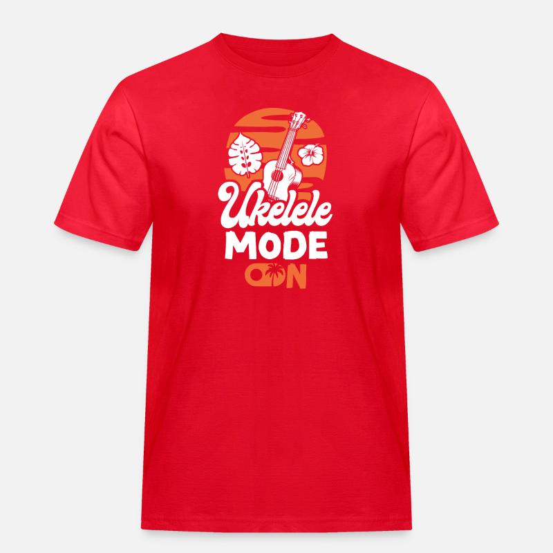 Hawaiian Ukulele Uke Ukulele Mode - Männer Workwear T-Shirt - Rot